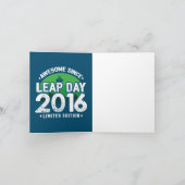 2016年素晴らし閏年日以後2月29誕生日 カード (内部)