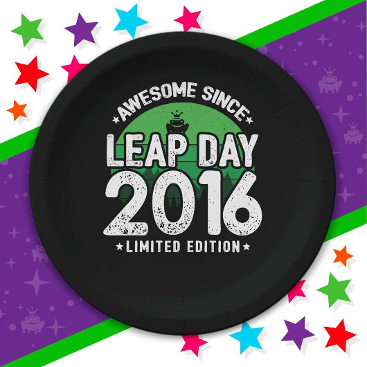 2016年素晴らし閏年日以後2月29誕生日 ペーパープレート