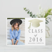 2016年銀箔卒業帽写真 招待状 (スタンド正面)