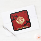 2016年間の猿の旧正月のステッカー スクエアシール (封筒)