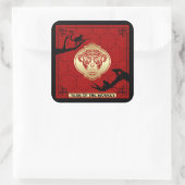 2016年間の猿の旧正月のステッカー スクエアシール (バッグ)