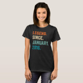 2016年1月7日の誕生日から7歳の伝説 Tシャツ (正面フル)