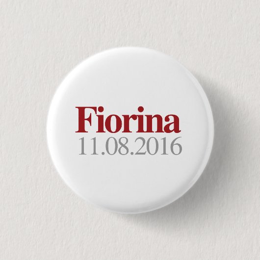 2016年11月8日のFiorina 缶バッジ (正面)