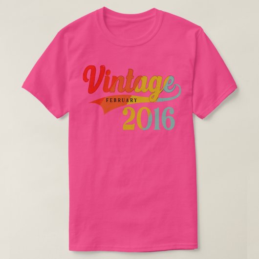 2016年2月誕生日ヴィンテージ2016年2月Wesoo Tシャツ (デザイン正面)