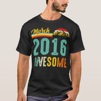 2016年3月誕生日ギフトシャツヴィンテージ2016年3月 Tシャツ