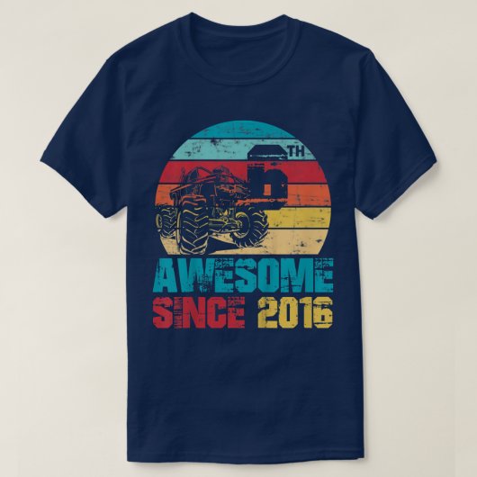 2016年6素晴らし番目の誕生日モンスタートラック以来の子供 Tシャツ (デザイン正面)