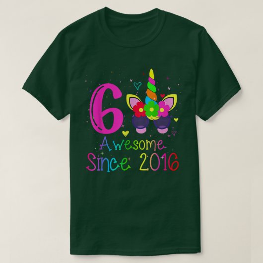 2016年6素晴らし誕生日U以来6歳の少女 Tシャツ (デザイン正面)