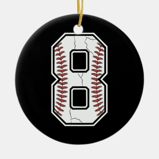 2016年8誕生日8歳の野球少年たち セラミックオーナメント (正面)