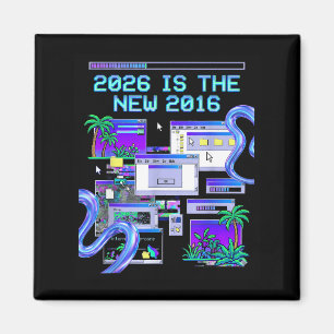 2016年 ヴァポールウェーブ ピクセル コンピューター 美意識Tシャツ マグネット