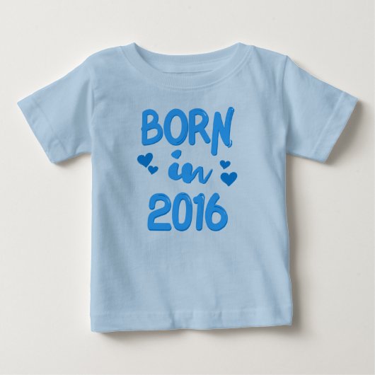 2016生まれ年の男の赤ちゃんTシャツ ベビーTシャツ (正面)