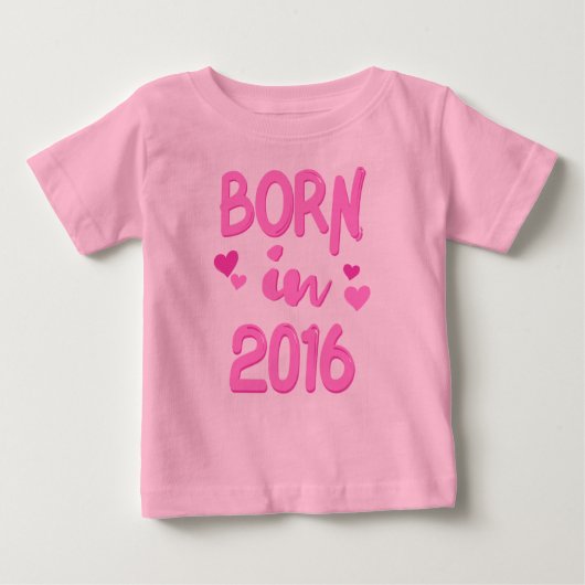 2016生まれ年Baby Girl Tシャツ (正面)