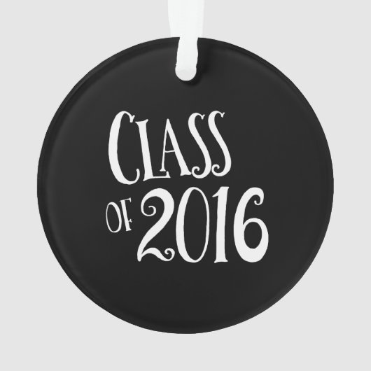 2016白黒ヴィンテージの手書きのクラス オーナメント (裏面)