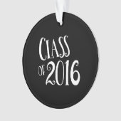 2016白黒ヴィンテージの手書きのクラス オーナメント (正面)