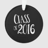 2016白黒ヴィンテージの手書きのクラス オーナメント (正面)
