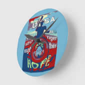 2016米国はより強い天気の良い日ヒラリーを一緒に過します ラウンド壁時計 (傾斜)