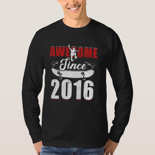 2016素晴らし年以来Tee 8 Skateboard Its My 8 Bir Tシャツ (正面)