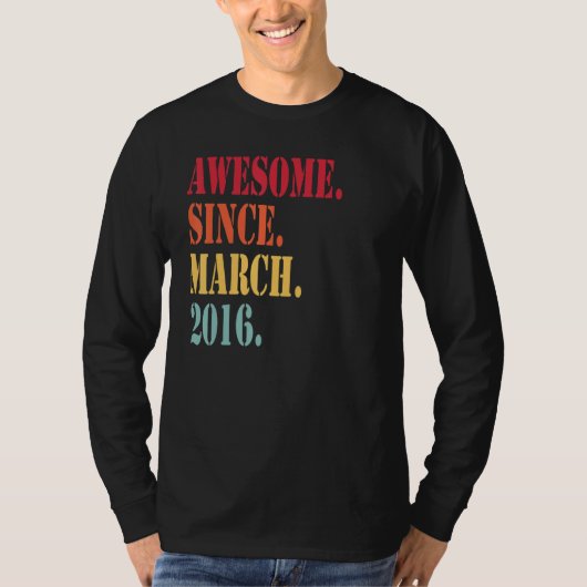 2016素晴らし年3月以来6歳6誕生 Tシャツ (正面)
