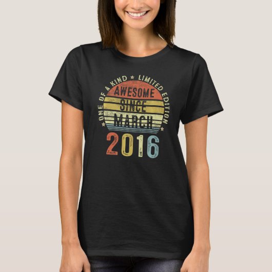 2016素晴らし年3月以来7歳7誕生日 Tシャツ (正面)
