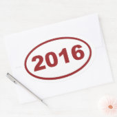 2016赤い栗色 楕円形シール (封筒)
