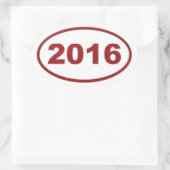 2016赤い栗色 楕円形シール (バッグ)