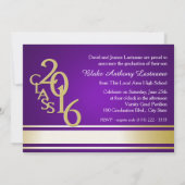 2016金ゴールドパープルストライプ大学Tri Photo 招待状 (裏面)