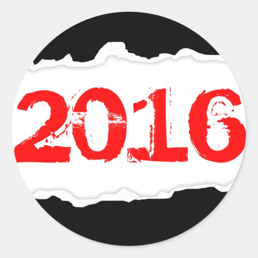 2016 (引き裂かれた紙) ラウンドシール (正面)