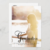 2016 書道 卒業写真 パーティー 招待状 (正面/裏面)