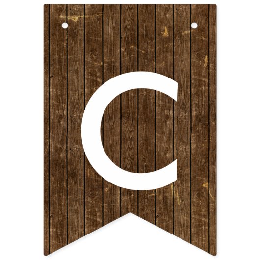 2016 6つの写真の素朴な木製の白い文字のクラス バンティングフラッグ (第2の旗)