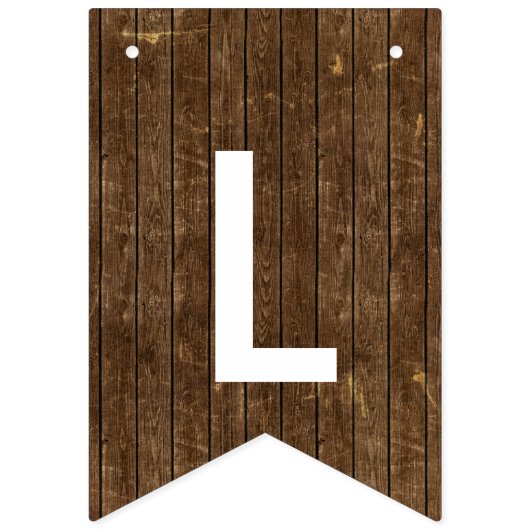 2016 6つの写真の素朴な木製の白い文字のクラス バンティングフラッグ (第3の旗)