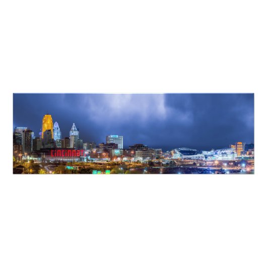 2016 Pano Shot Cincinnati Ohio Skyline -プリント フォトプリント (正面)
