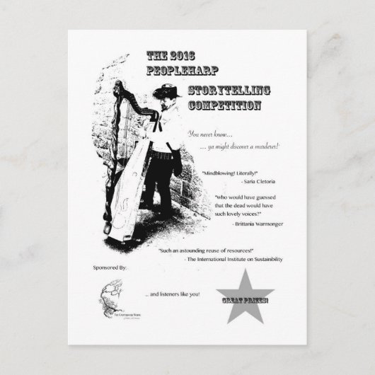 2016 PeopleHarpストーリーテリング競技用はがき ポストカード (正面)