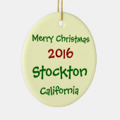 2016 STOCKTONカリフォルニアのメリークリスマスのオーナメント セラミックオーナメント (右)