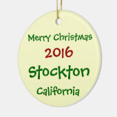 2016 STOCKTONカリフォルニアのメリークリスマスのオーナメント セラミックオーナメント (左)