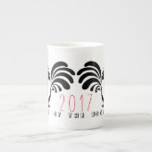2017おもしろい年中国の初のMug 3 ボーンチャイナマグカップ (正面)