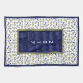 2017のカレンダーのブルーベリーの台所ふきん キッチンタオル (横)