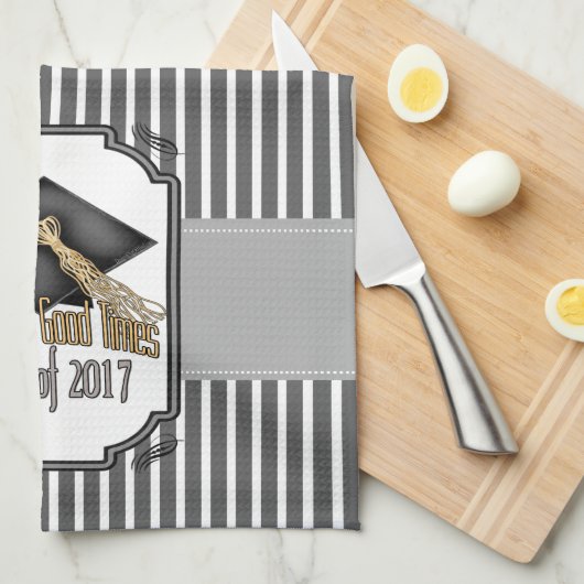 2017のクラスはよい時の卒業のギフトを祝います キッチンタオル (四つ折り)