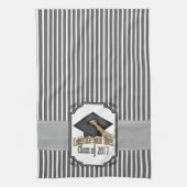 2017のクラスはよい時の卒業のギフトを祝います キッチンタオル (縦)