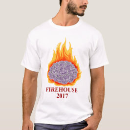2017の燃えるような頭脳の人の丸首のティー Tシャツ