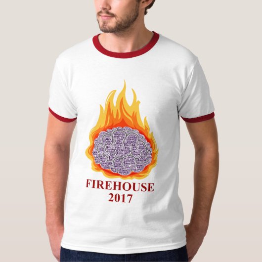 2017の燃えるような頭脳の人の信号器のティー Tシャツ (正面)