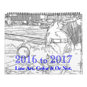 2017への2016年線画のカレンダー カレンダー