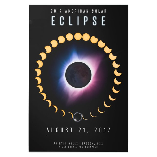 2017アメリカの日食-金属の壁の芸術 メタルプリント (正面)