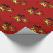 2017オンドリ中国のーの看板と書道W紙 ラッピングペーパー (角)