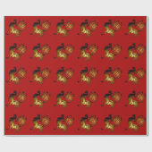 2017オンドリ中国のーの看板と書道W紙 ラッピングペーパー (フラット)