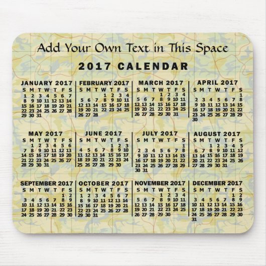 2017カレンダー(新しいバージョンの説明を参照) マウスパッド (正面)
