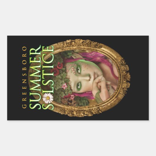 2017グリーンズボロ夏至フェスティバル土産 長方形シール (正面)