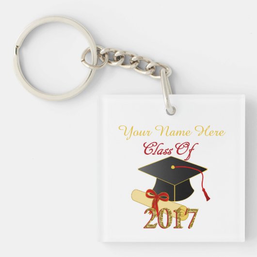 2017両面のKeychainのパーソナライズなクラス キーホルダー (正面)