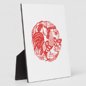 2017中国の年の切紙ルースターのプラーク フォトプラーク (側面)