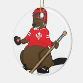 2017匹のビーバーのホッケーのカナダ150 セラミックオーナメント (左)
