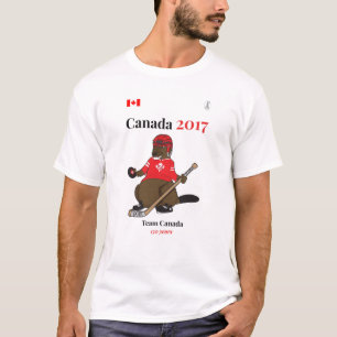 2017匹のビーバーのホッケーチームカナダのカナダ150 Tシャツ