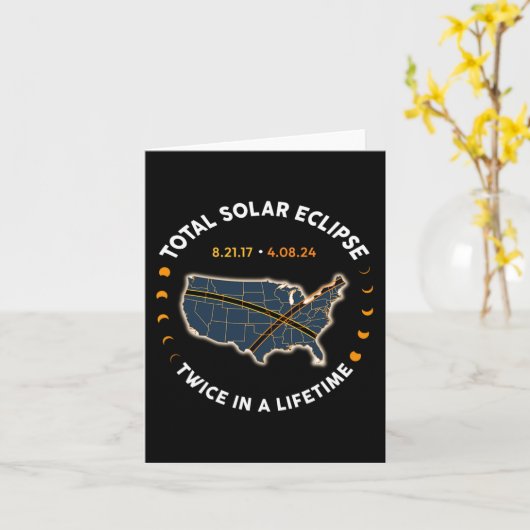 2017太陽の年のEclipse 2024の合計 カード (黄色い花)